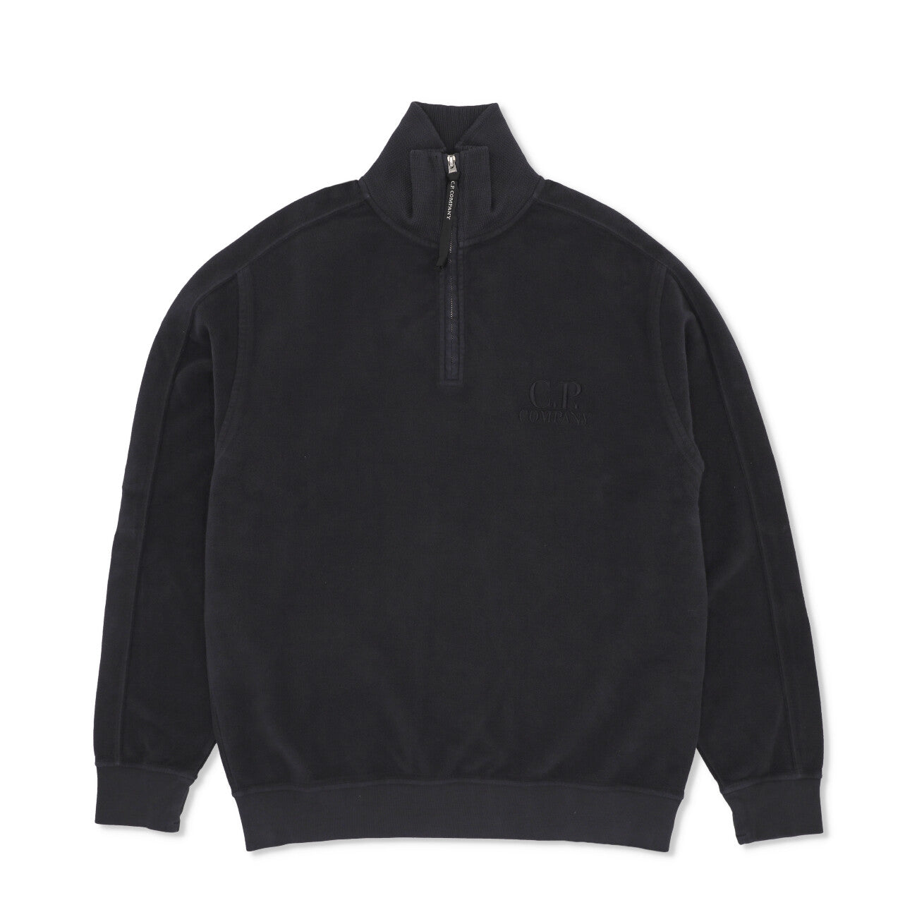 Sweatshirts Polo Collar In Brushed Emerized Diagonal Fleece